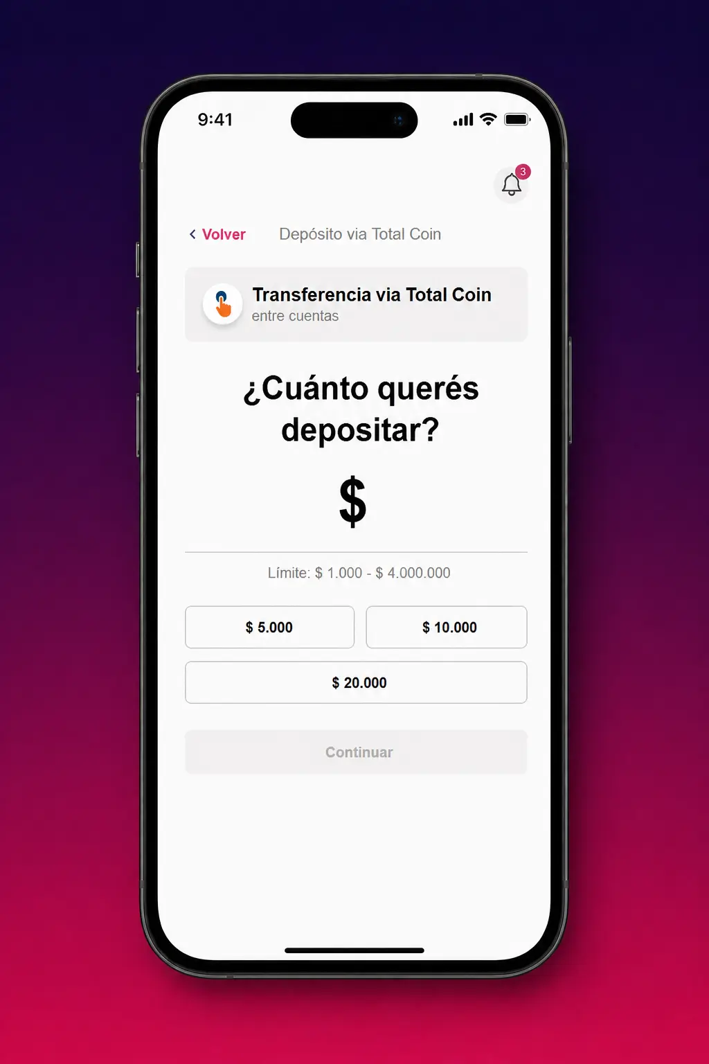Paso 2: Hacé un Depósito